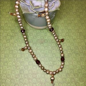 Fresh water pearl semi-precious handmade necklace